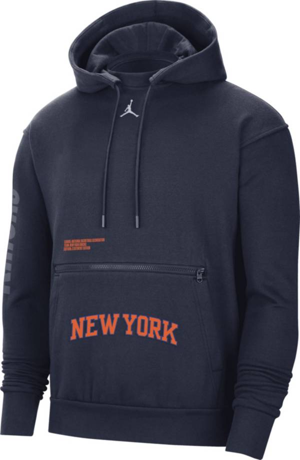 Nike Men's New York Knicks Navy Fleece Courtside Statement Hoodie