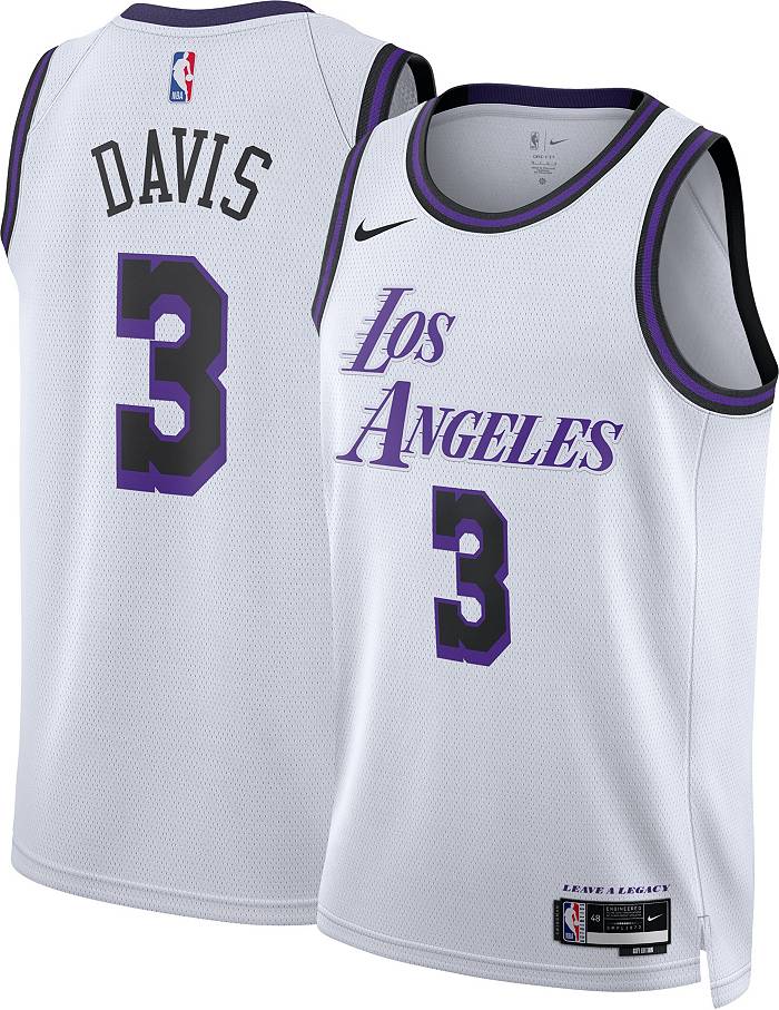 Men 3 Anthony Davis Jersey White Los Angeles Lakers Swingman Jersey