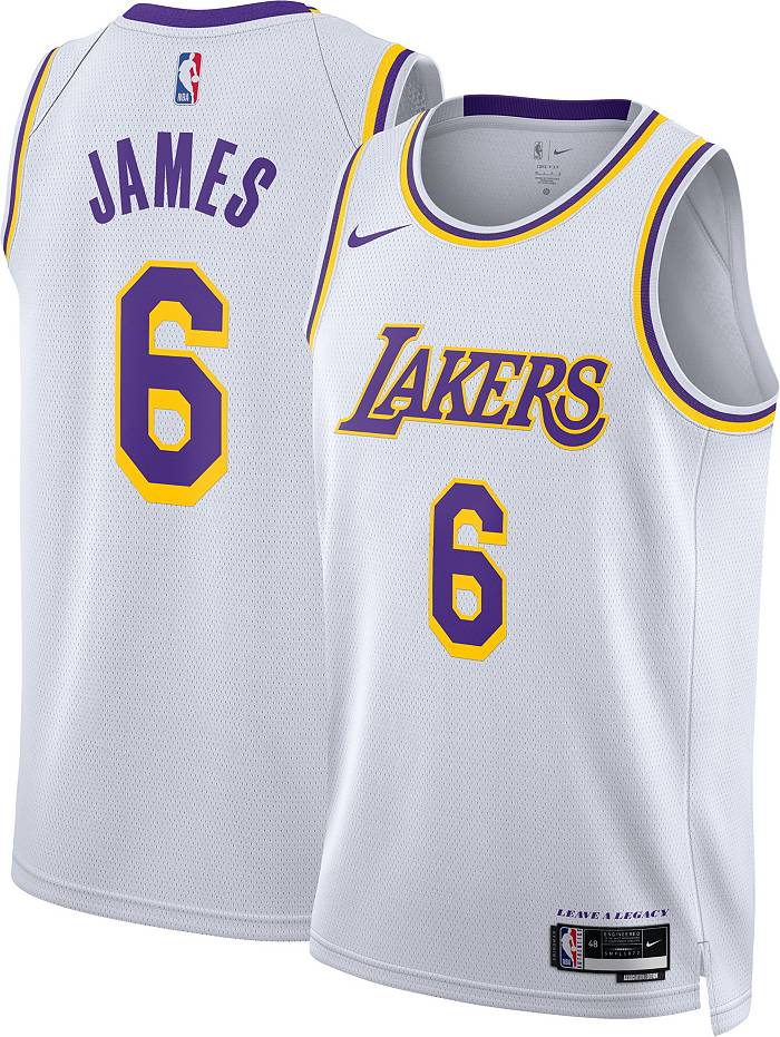 Nike Men's Los Angeles Lakers LeBron James #6 White Dri-FIT Swingman Jersey