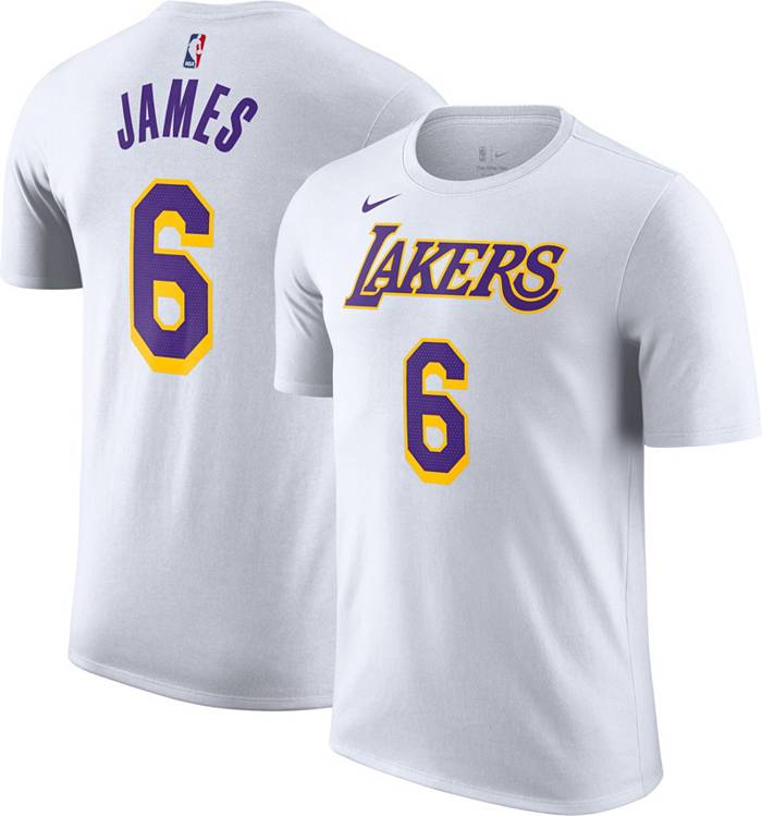 Men's Los Angeles Lakers LeBron James Nike White Swingman Jersey