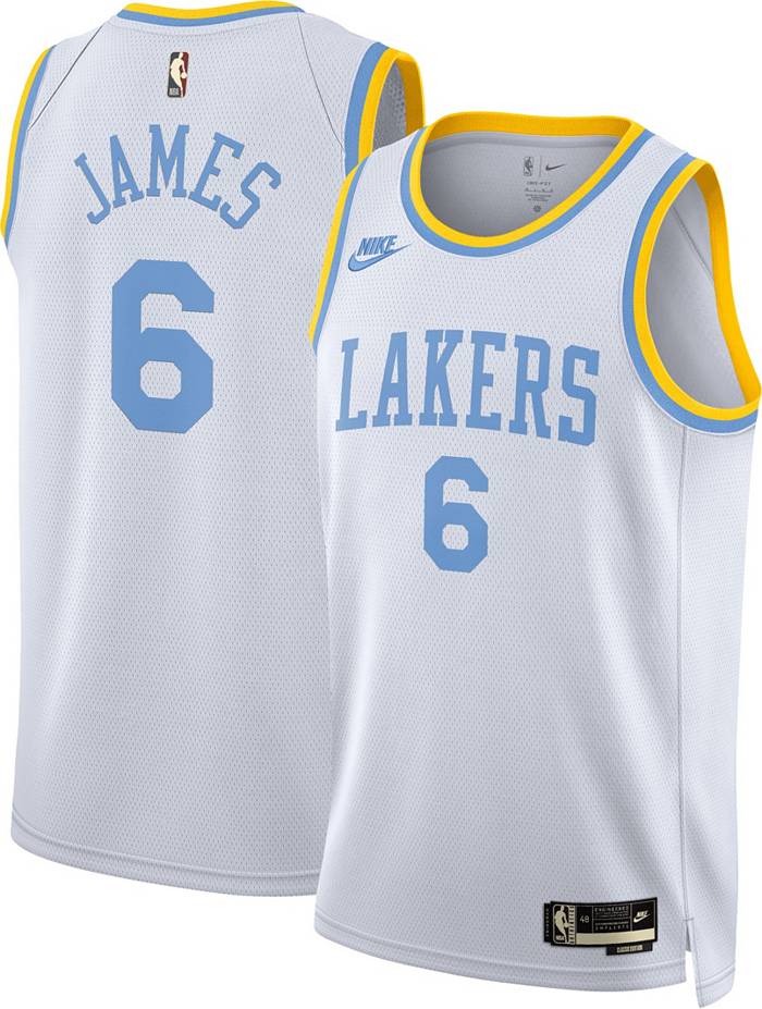 Nike / Men's Los Angeles Lakers LeBron James #6 White Dri-FIT Swingman  Jersey