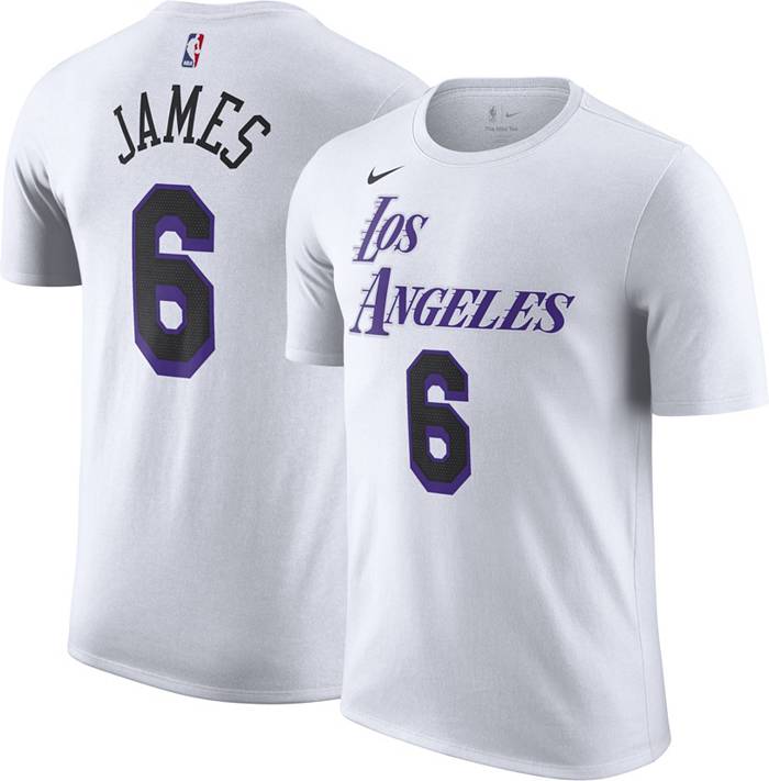 Nike Men's 2022-23 City Edition Los Angeles Lakers LeBron James #6 White Dri-Fit Swingman Jersey, Medium