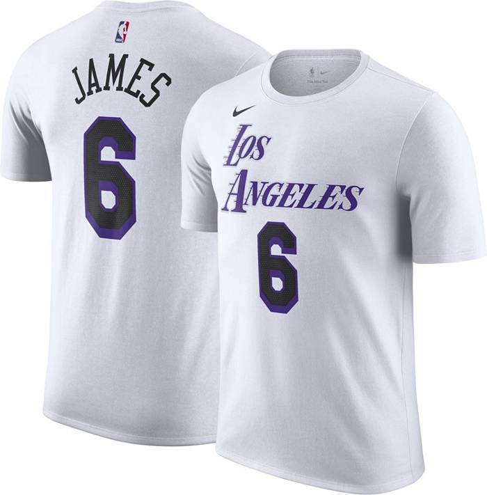 LA LAKERS Crenshaw LeBron James T SHIRT Blue NUMBER 6 NEW!