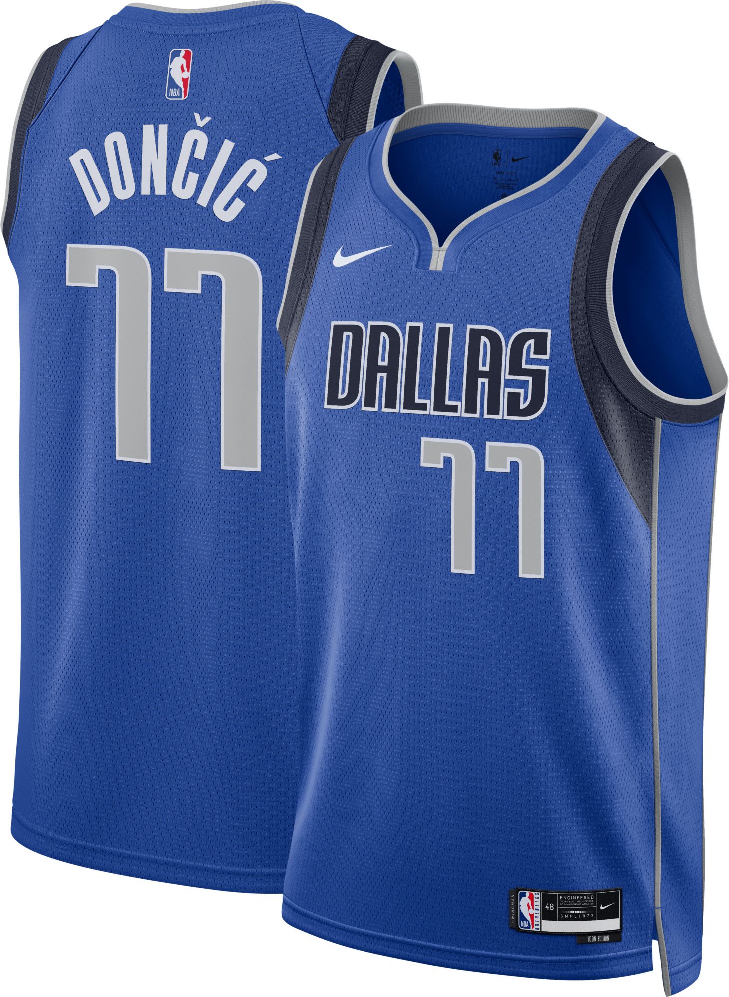 Nike Men's Dallas Mavericks Luka Doncic #77 Royal Dri-FIT Swingman ...