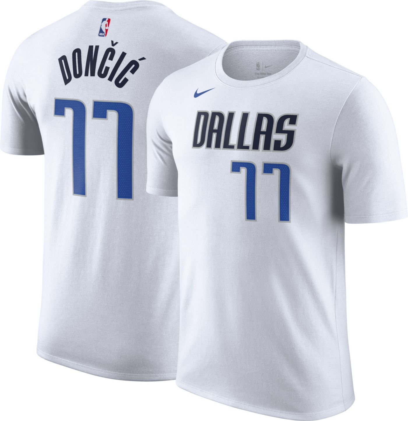 Nike Men s Dallas Mavericks Luka Doncic 77 White T Shirt Dick s Sporting Goods