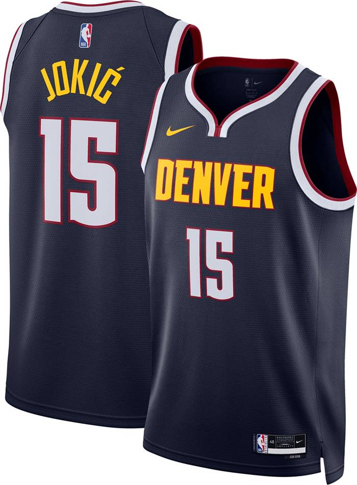 Denver Nuggets Nikola Jokic Jersey Adult Size 44 Nike Connect Swingman Blue  #15