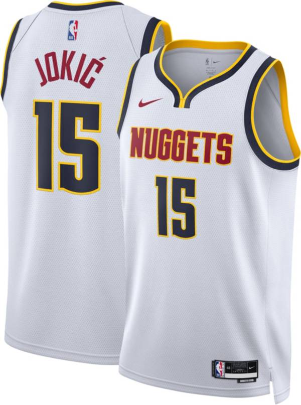 Nike Men's Denver Nuggets Nikola Jokic #15 White Dri-FIT Swingman