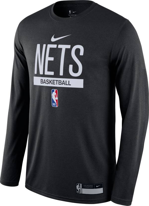 Nike Men's Brooklyn Nets Black Dri-Fit Practice Long Sleeve T-Shirt product image