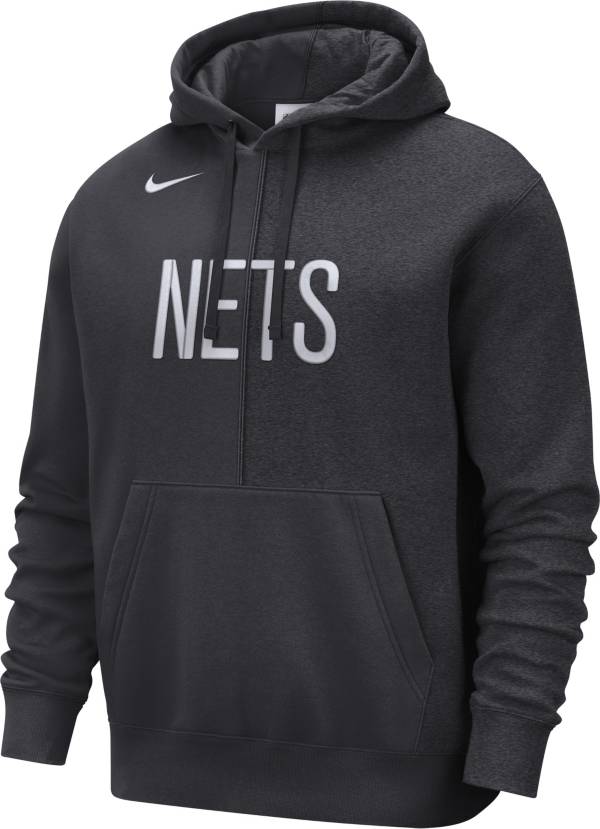 Nike Men's Brooklyn Nets Grey Courtside Fleece Pullover Hoodie product image