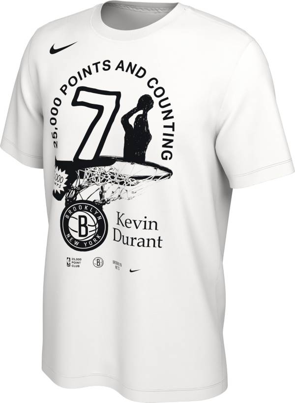 Nike Men's Brooklyn Nets Kevin Durant 25,000 Points White T-Shirt product image