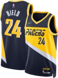 Nike Youth Indiana Pacers Buddy Hield #24 Yellow Swingman Jersey, Boys', XL