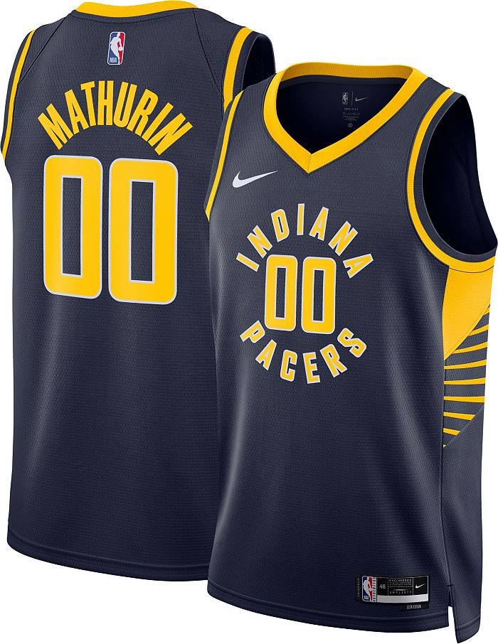 Nike Youth Indiana Pacers Bennedict Mathurin #00 Navy Swingman Jersey, Boys', Large, Blue