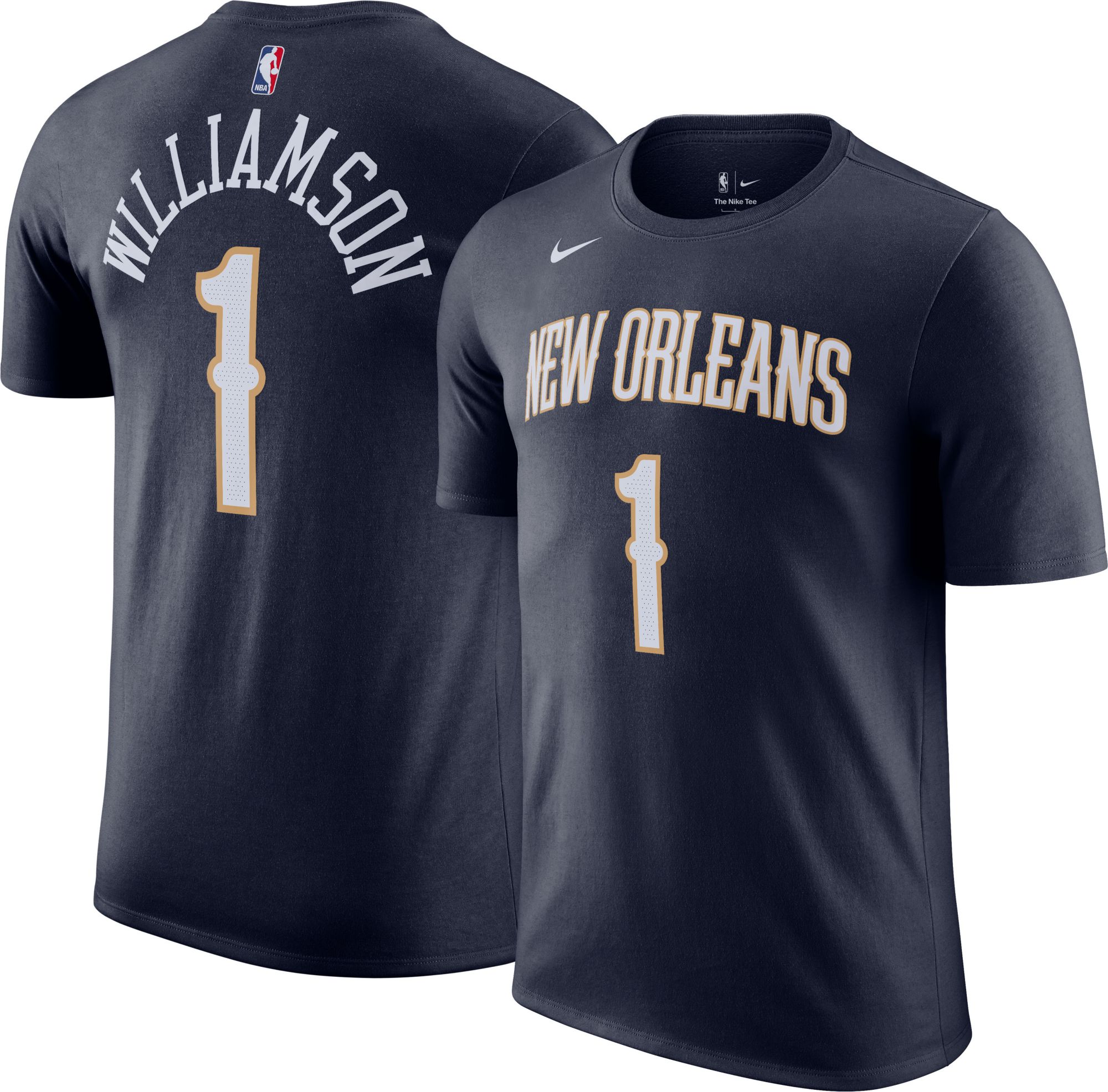 Nike Men's New Orleans Pelicans Zion Williamson #1 Navy T-Shirt product image