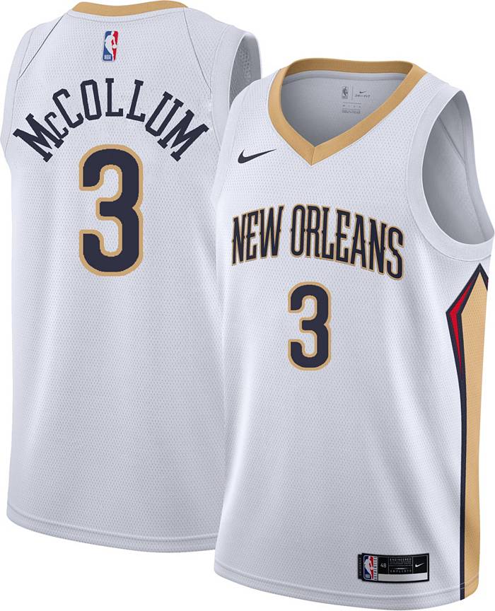 Nike Men's New Orleans Pelicans CJ McCollum #3 White Dri-FIT Swingman Jersey