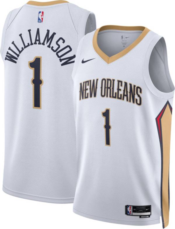 Nike Men's New Orleans Pelicans Zion Williamson #1 White Dri-FIT Swingman Jersey product image