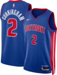 Nike Men's Detroit Pistons Cade Cunningham #2 White Dri-Fit Swingman Jersey, Medium