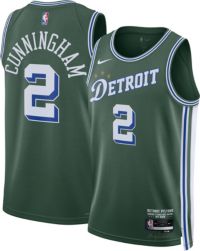 Nike Men's Detroit Pistons Cade Cunningham #2 Blue Dri-Fit Swingman Jersey, XXL