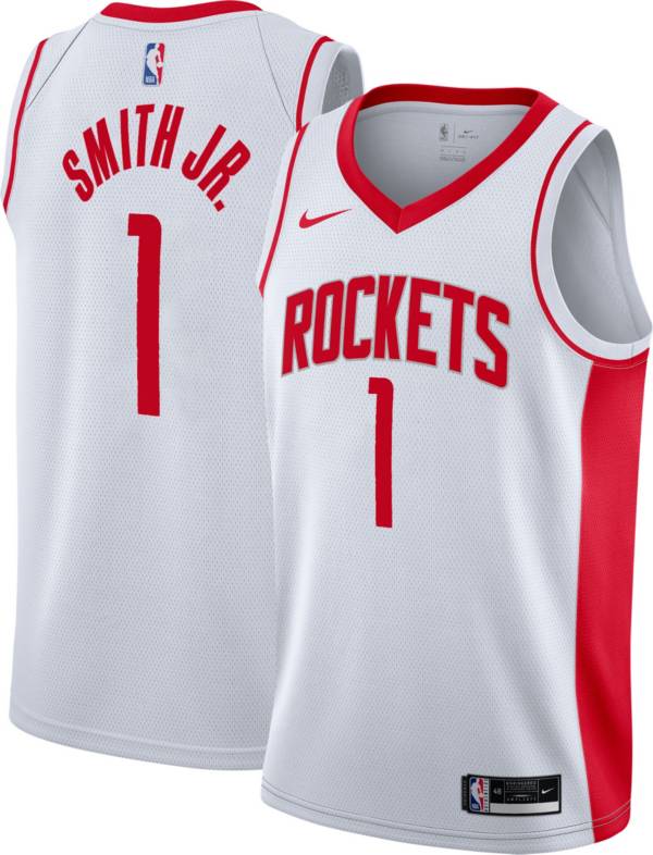 Nike Men s Houston Rockets Jabari Smith Jr. 1 White Dri FIT Swingman Jersey