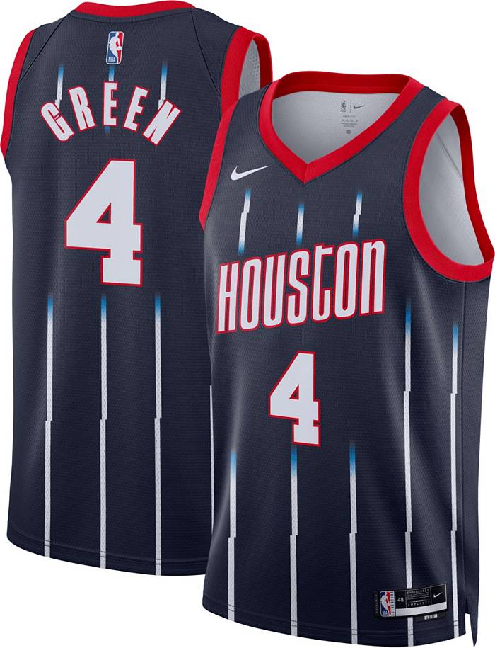 Nike Men's 2022-23 City Edition Houston Rockets Jalen Green #4 Navy Dri-Fit Swingman Jersey, XL, Blue