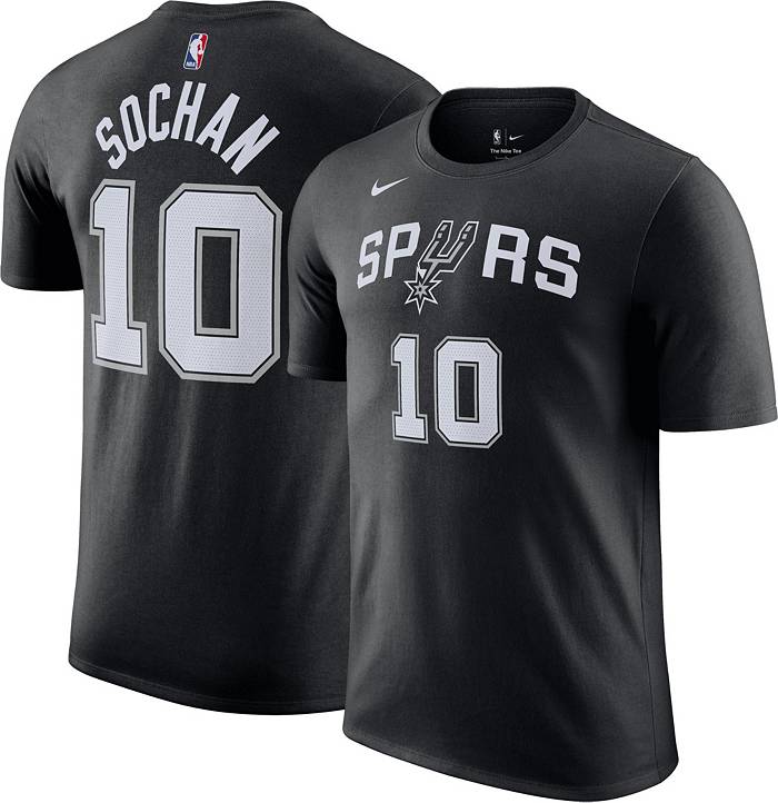 Nike Men's San Antonio Spurs Jeremy Sochan #10 Black T-Shirt