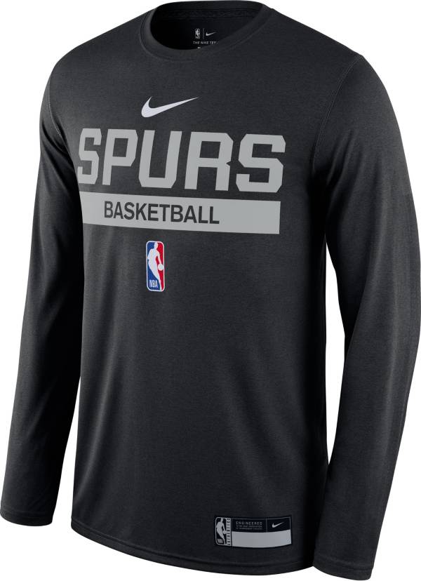 Nike Men S San Antonio Spurs Black Dri Fit Practice Long Sleeve T Shirt Dick S Sporting Goods