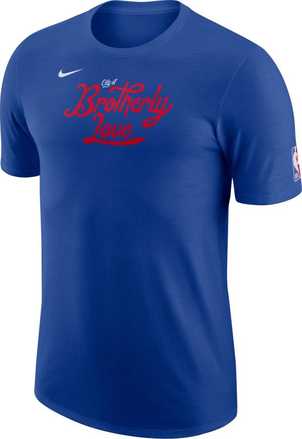 Nike Men's 2022-23 City Edition Philadelphia 76ers Blue Warm-Up T-Shirt product image