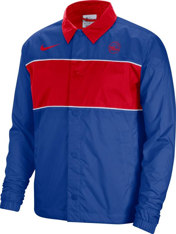 Nike Men's Philadelphia 76ers Blue Full-Snap Lightweight Windrunner Jacket product image