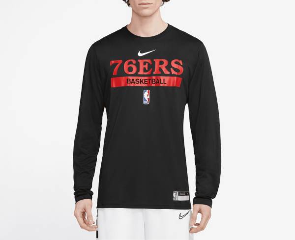 Nike Men's Philadelphia 76ers Black Dri-Fit Practice Long Sleeve T-Shirt product image