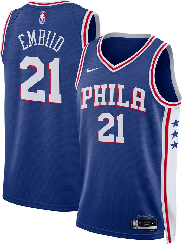 Philadelphia 76ers Mens Shirt Small Sixers Joel Embiid NBA Team Apparel  Blue A2