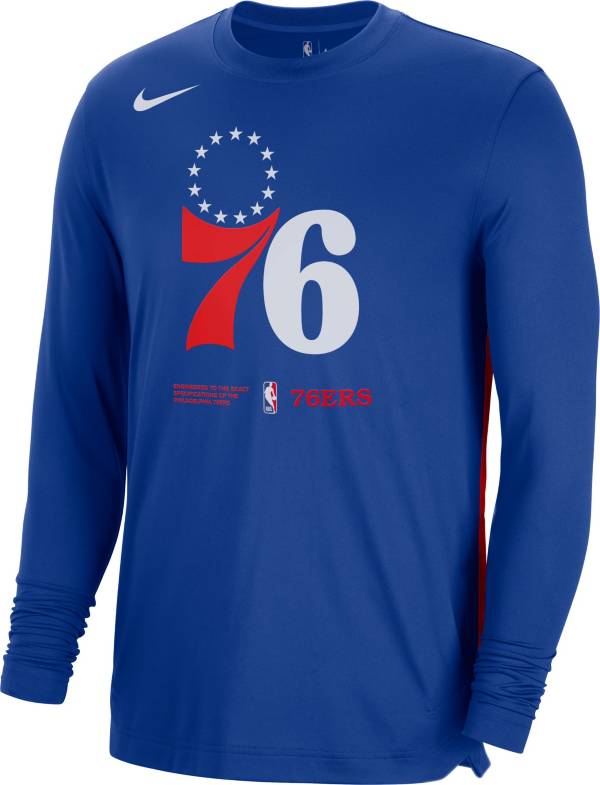 Nike Men's Philadelphia 76ers Blue Pre-Game Dri-Fit Long Sleeve T-Shirt product image