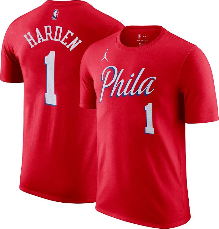 Youth Nike James Harden White Philadelphia 76ers 2022/23 City Edition Name  & Number T-Shirt