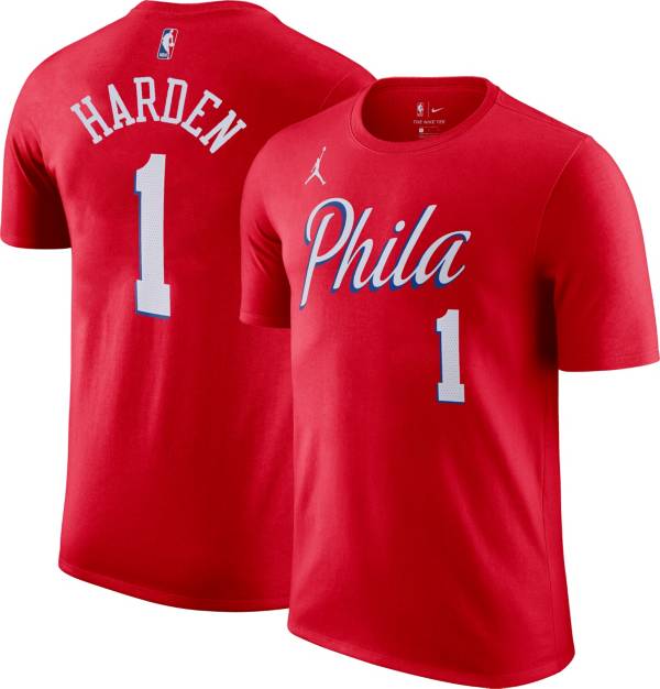Nike Men's Philadelphia 76ers James Harden #1 Red T-Shirt Dick's Sporting Goods