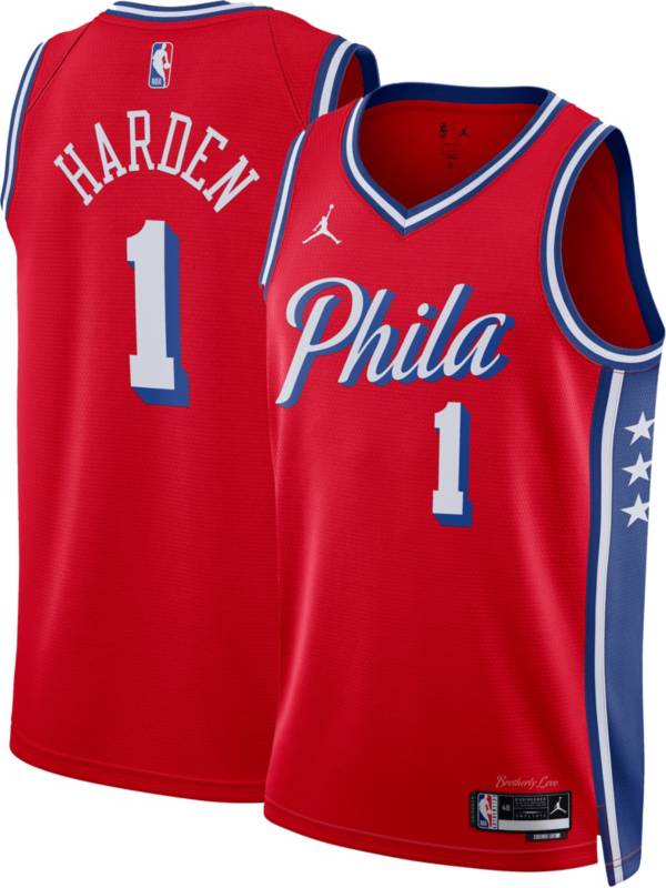 Nike Men's Philadelphia 76ers James Harden #1 Red Dri-FIT Swingman Jersey product image