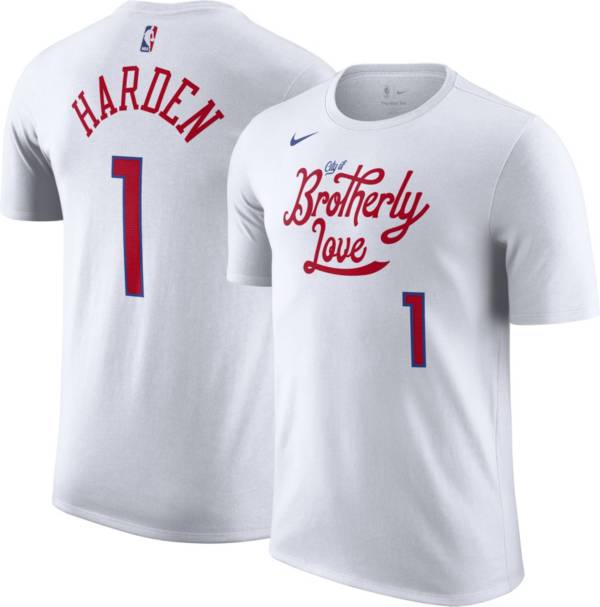 Nike Men's 2022-23 City Edition Philadelphia 76ers James Harden #1 White Cotton T-Shirt product image