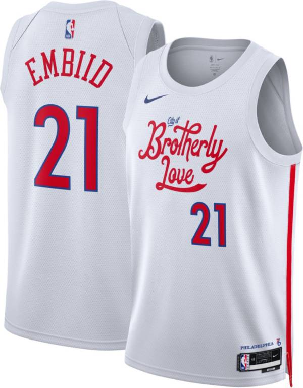 Nike Men's 2022-23 City Edition Philadelphia 76ers Joel Embiid #21 White Dri-FIT Swingman Jersey product image
