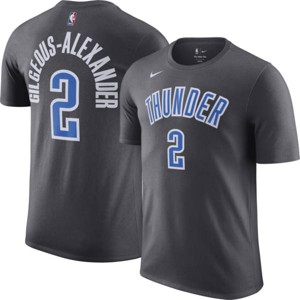 Nike Men's 2022-23 City Edition Oklahoma City Thunder Shai Gilgeous-Alexander #2 Grey Cotton T-Shirt product image