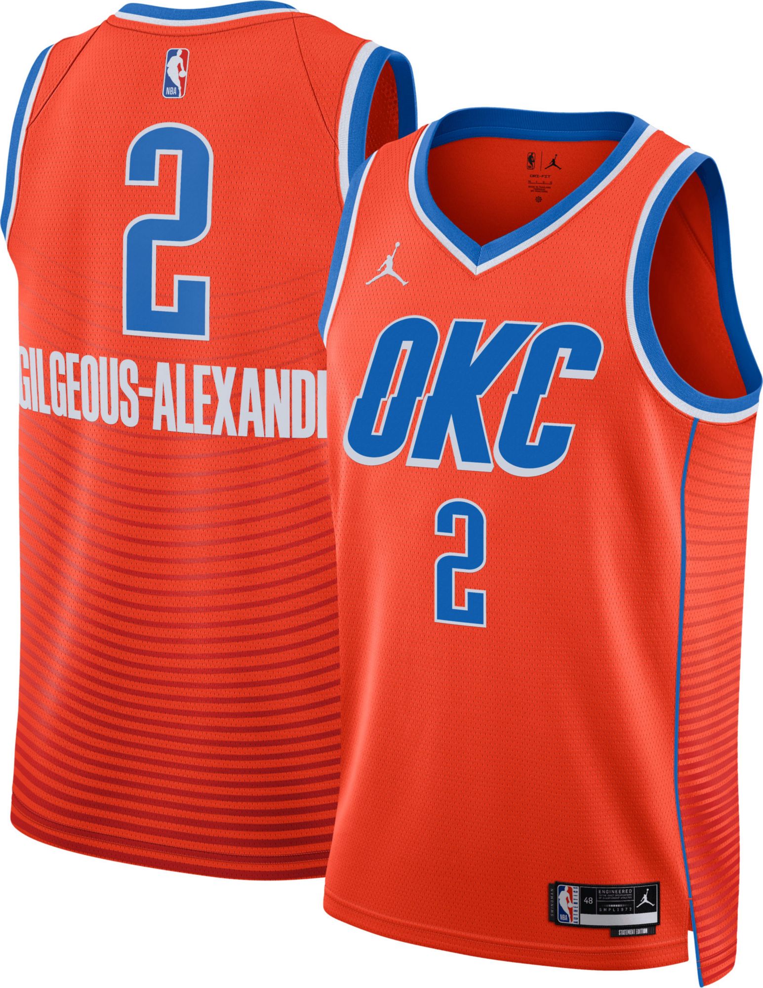 Jordan Adult Oklahoma City Thunder Shai Gilgeous-Alexander #2 Swingman Statement Jersey product image