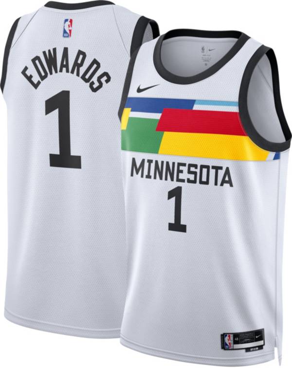 Nike Men's 2022-23 City Edition Minnesota Timberwolves Anthony Edwards #1  White Dri-FIT Swingman Jersey