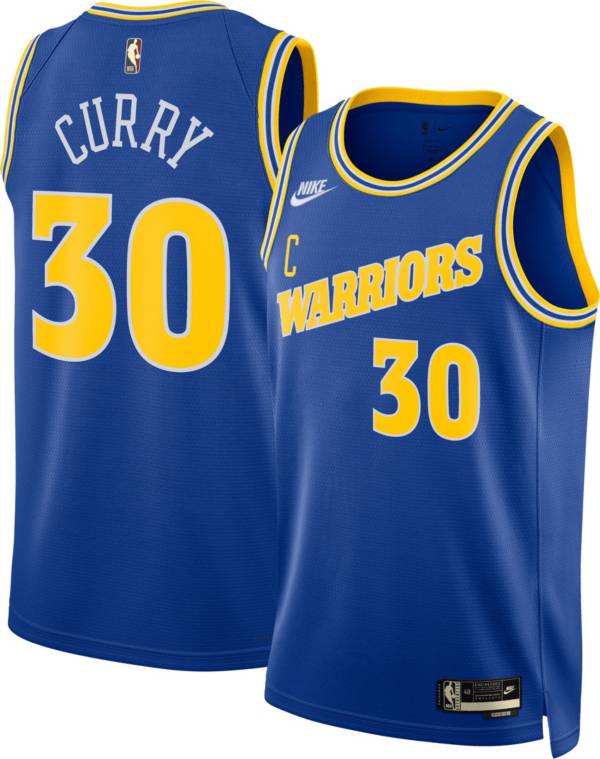 Nike Men's Golden State Warriors Stephen Curry #30 Blue Hardwood Classic  Dri-FIT Swingman Jersey