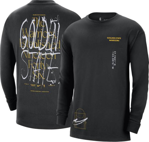 Nike Men's Golden State Warriors Black Courtside Max 90 Long Sleeve T-Shirt product image