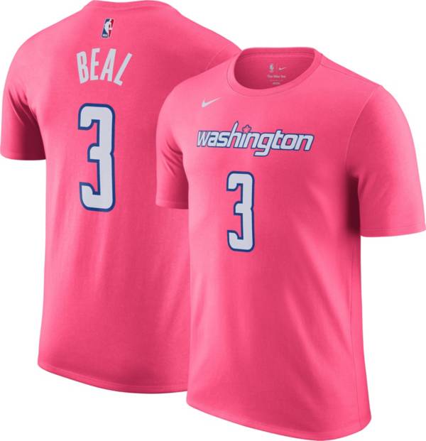Nike Men's 2022-23 City Edition Washington Wizards Bradley Beal #3 Pink Cotton T-Shirt product image