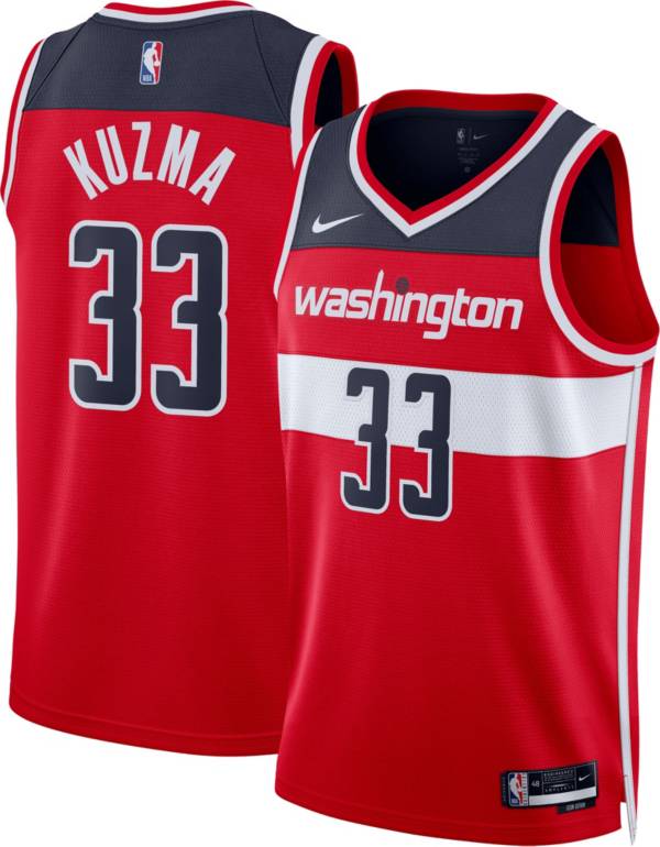 Jordan Men's Washington Wizards Kyle Kuzma #33 Navy Dri-FIT Swingman Jersey