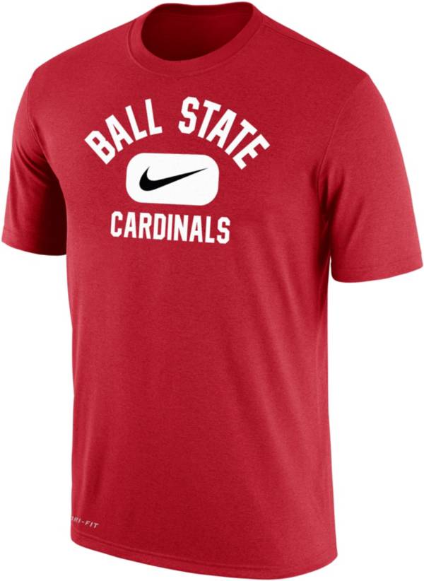 Nike Men's Ball State Cardinals Dri-FIT Cotton Swoosh in Pill Cardinal T-Shirt product image