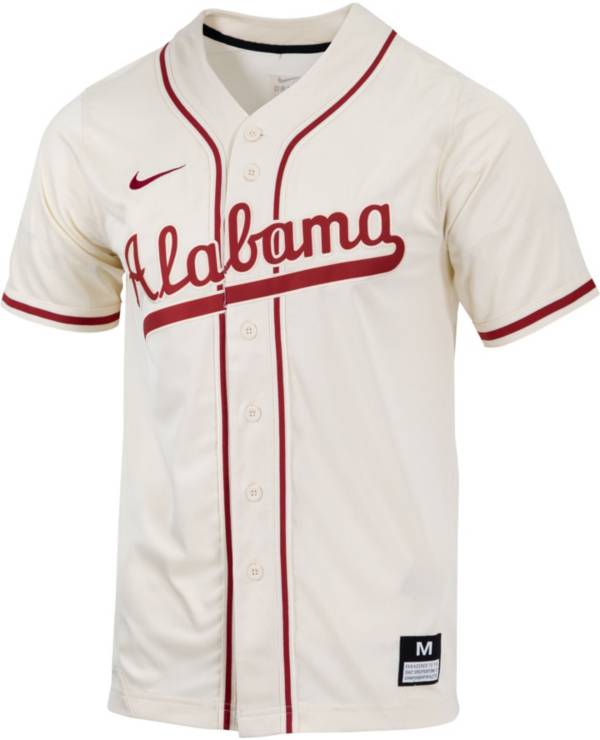 Nike Men's Alabama Crimson Tide Cream Full Button Replica Baseball Jersey product image