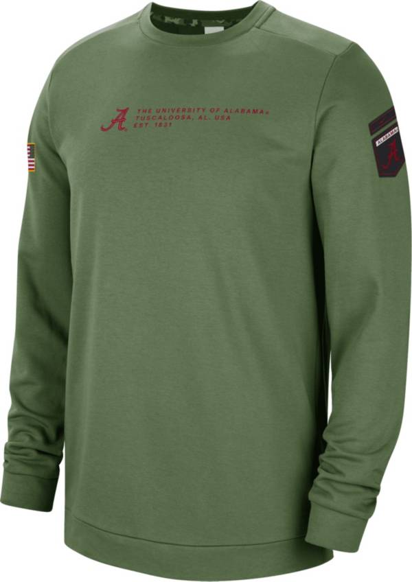 Nike Men's Alabama Crimson Tide Green Dri-FIT Military Appreciation Crew Neck Sweatshirt product image