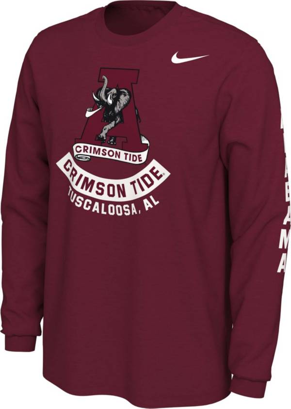 Nike Men's Alabama Crimson Tide Crimson Vault Logo Long Sleeve T-Shirt product image