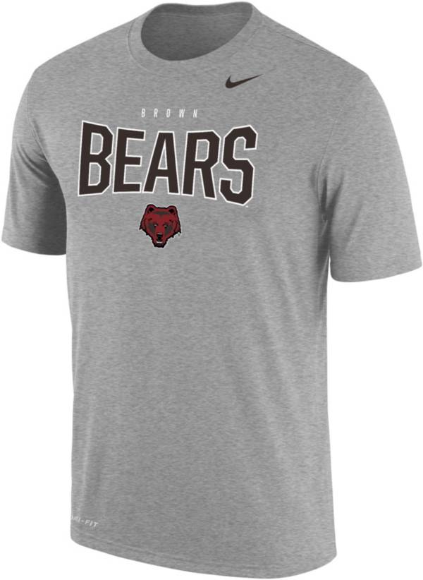 Nike Men's Brown University Bears Grey Dri-FIT Cotton T-Shirt product image