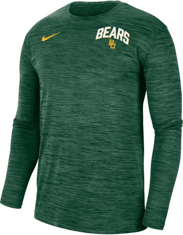 Nike Men's Baylor Bears Green Dri-FIT Velocity Football Sideline Long Sleeve T-Shirt product image