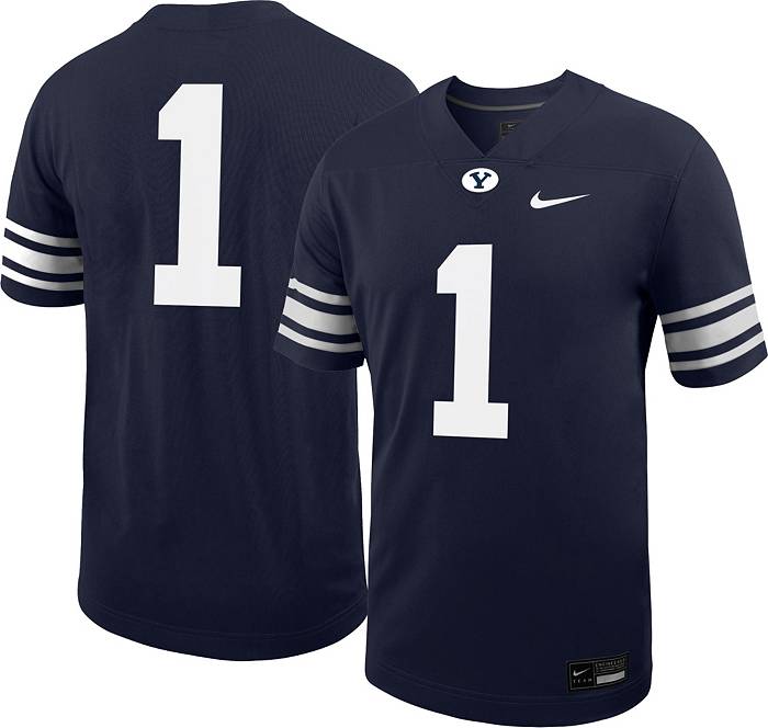 Nike Men's BYU Cougars #1 Blue Untouchable Game Football Jersey, Large