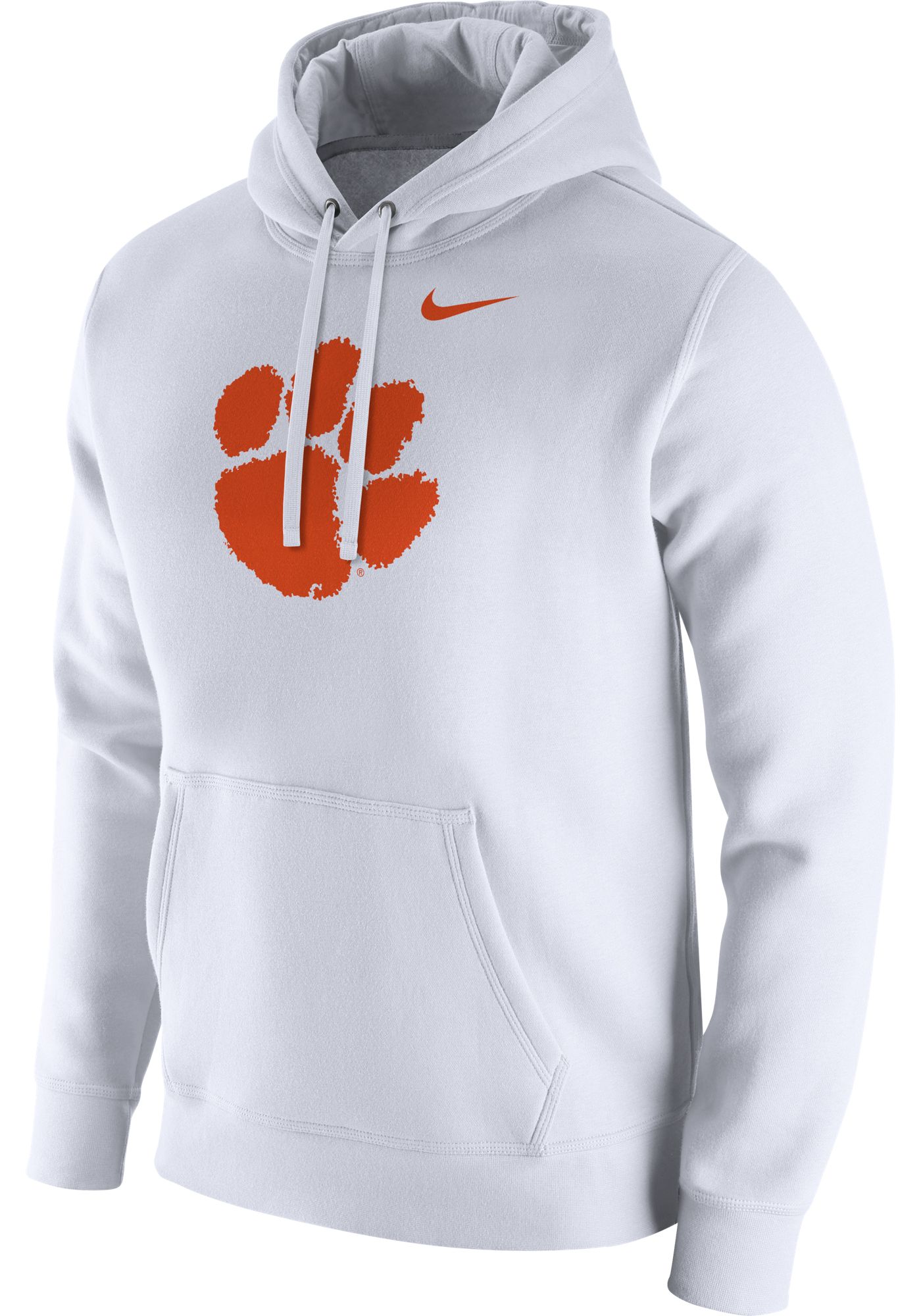 Nike Men s Clemson Tigers White Club Fleece Pullover Hoodie Dick s Sporting Goods